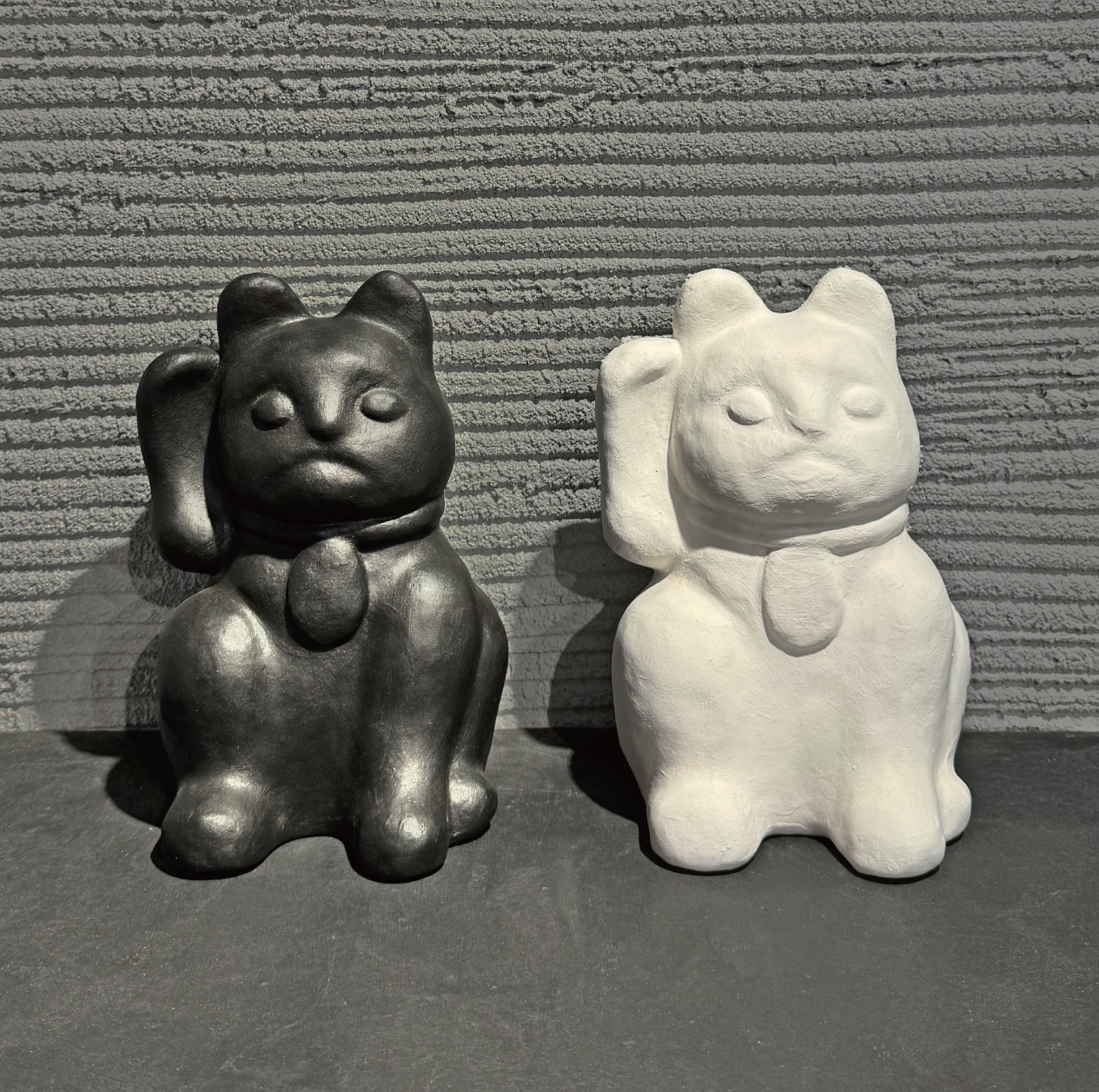 張子人形 招き猫「Monochrome」